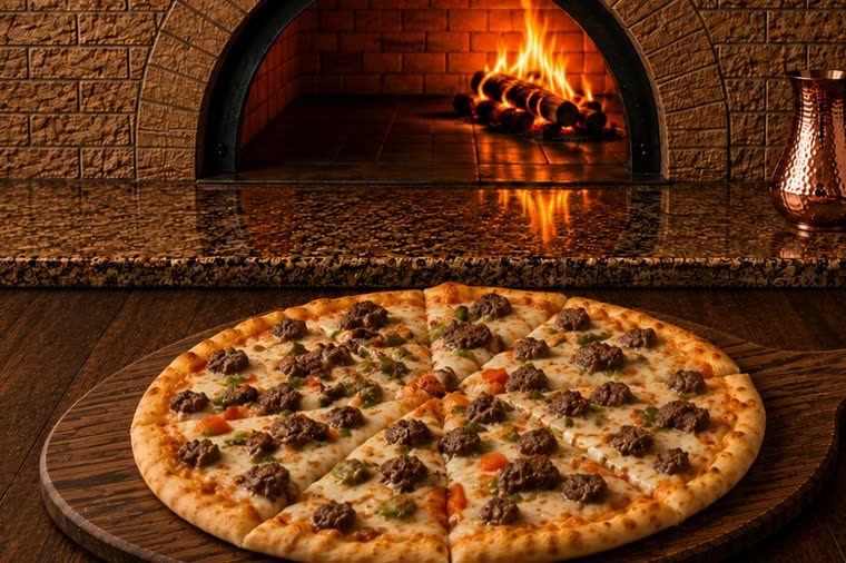 Kavurmalı pizza